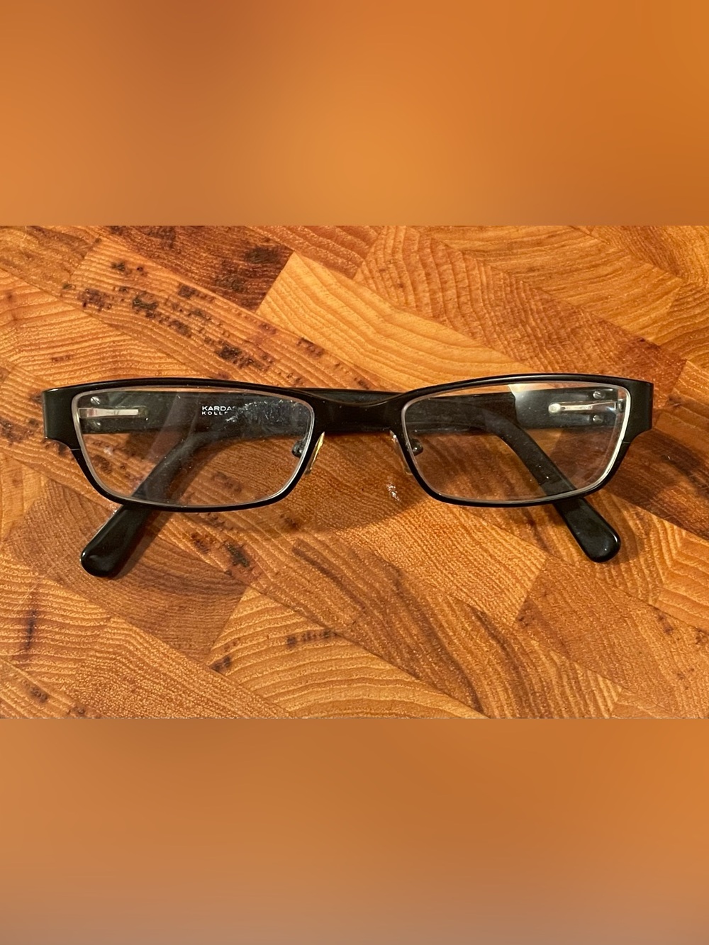 Vintage Kardashian Kollection Eyeglasses Frames Purple Black Metal Rectangular